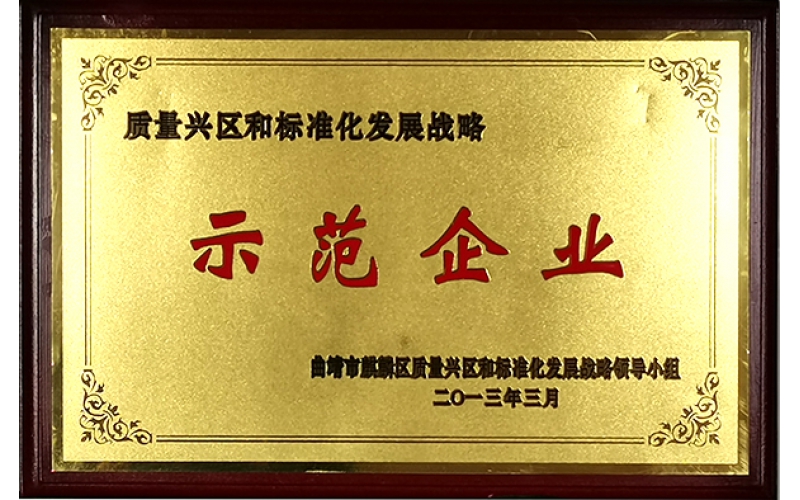 质量兴区和标准化发展战略示范企业