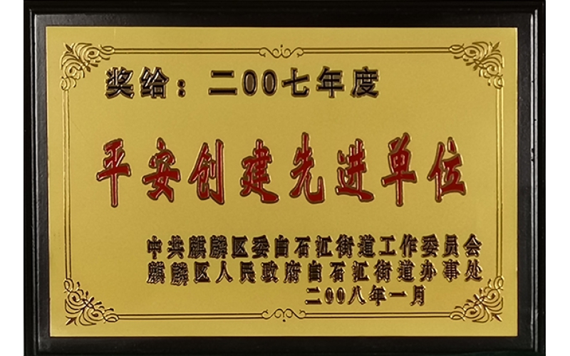 2007年度平安创建先进单位